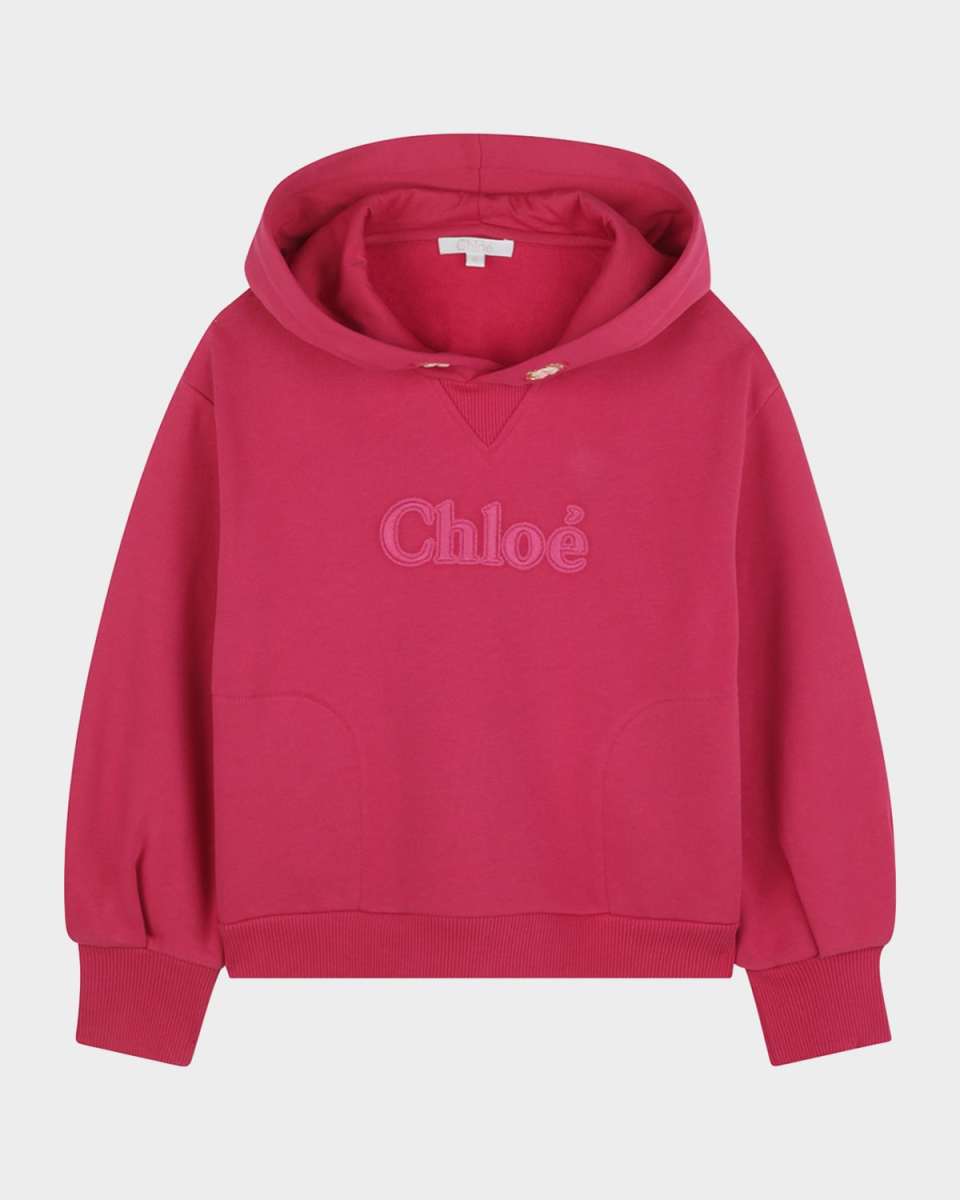 Girl's Logo Embroidered Hoodie, Size